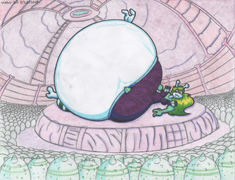 anthro belly big_belly bottom_heavy breasts broodmother clothing egg female fetal_movement gloves green_hair green_markings hair handwear huge_belly hyper hyper_belly hyper_pear hyper_pregnancy markings pregnant pregnant_anthro pregnant_female solo topwear white_body virus-20 zaria_(virus-20) alien 2018 traditional_media_(artwork)