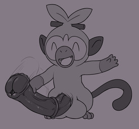 animal_genitalia animal_penis balls big_balls big_penis equine_genitalia equine_penis erection genitals huge_penis hyper hyper_genitalia hyper_penis male penis small_but_hung solo vein veiny_penis conditional_dnp vanzard nintendo pokemon generation_8_pokemon grookey pokemon_(species) absurd_res hi_res