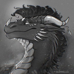 black_body black_scales feral male scales solo alerrel european_mythology mythology hirvendar dragon mythological_creature mythological_scalie scalie western_dragon 1:1 2025 headshot_portrait icon monochrome portrait sketch