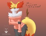 anthro fluffy male solo sirdoomwolf nintendo pokemon braixen generation_6_pokemon pokemon_(species) 5:4 hi_res