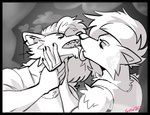alternative_fashion cross duo eyes_closed french_kissing goth hair hand_holding hand_on_face inverted_cross kissing licking_tongue long_hair male male/male steam teeth_showing gothracc_(artist) ash_murphy_(gothracc) mammal procyonid raccoon hi_res
