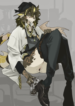ambiguous_fluids anal anthro apron bodily_fluids clothing detailed_background egg footwear male oviposition shoes socks solo sweat sweatdrop danananana arknights hypergryph mythology studio_montagne lee_(arknights) aquatic carp cyprinid cypriniform dragon eastern_dragon fish mythological_creature mythological_scalie scalie absurd_res hi_res
