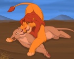 2009 ashpri canon_couple digital_media_(artwork) disney duo eye_contact felid female feral feral_on_feral happy intraspecies lion looking_at_another lying male male/female mammal nala_(the_lion_king) nude on_side pantherine romantic romantic_couple simba_(the_lion_king) smile the_lion_king