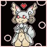 anthro areola breasts clothed clothing female genitals heart_symbol looking_at_viewer navel nipple_outline pokemorph pussy simple_background smile solo imactuallygarbage nintendo pokemon generation_6_pokemon mega_audino mega_evolution pokemon_(species) 1:1 2019 digital_media_(artwork) pixel_(artwork)