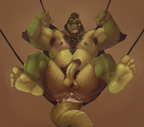 5_toes after_sex anal anthro anus arm_tuft armpit_hair ball_tuft balls barazoku beard big_butt black_hair bodily_fluids body_hair butt chest_hair chin_piercing claws cum cum_in_ass cum_inside ejaculation elbow_tuft erection eyebrows eyewear facial_hair feet genital_fluids genitals glans green_body hair happy_trail humanoid_genitalia humanoid_penis jewelry leaking_cum legs_up looking_at_viewer male mohawk muscular muscular_male necklace nipples nude pecs penis pubes sex_swing sex_toy sharp_teeth smile soles solo sunglasses tail teeth thick_arms thick_eyebrows thick_tail thick_thighs toes tuft masedumpy khell_(khellam) alligator alligatorid crocodilian reptile scalie detailed hi_res