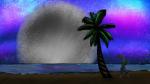 anthro night palm_tree plant sky solo star tail tree dragonwithgames mythology dragon mythological_creature mythological_scalie scalie 16:9 widescreen