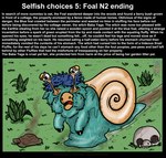 ambiguous_gender blue_body blue_fur blue_hair body_horror bone feces feces_pile feral fur grass hair plant skull solo text infraredturbine fluffy_pony fluffy_pony_(species) gastropod mammal mollusk snail english_text hi_res