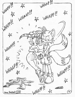 2_tails anthro big_butt bottomwear brush butt butt_slap clothed clothing domestic_violence dominant dominant_anthro dominant_male duo female footwear footwear_only forced forced_exposure forced_undressing hairbrush hands_behind_back high_heels high_heels_only holding_arms male mostly_nude multi_tail onomatopoeia partially_clothed partially_clothed_anthro partially_clothed_female punishment shoes shoes_only shorts slap sound_effects spank_marks spank_marks_on_ass spanking submissive submissive_anthro submissive_female tail text undressed undressing circe_(artist) archie_comics sega sonic_the_hedgehog_(archie) sonic_the_hedgehog_(comics) sonic_the_hedgehog_(series) lara-le miles_prower canid canine echidna fox mammal monotreme monochrome traditional_media_(artwork)