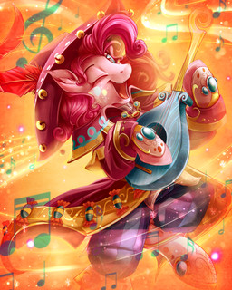 bard bell clothing female feral lute musical_instrument one_eye_closed plucked_string_instrument quadruped solo string_instrument wink jadedjynx friendship_is_magic hasbro my_little_pony pinkie_pie_(mlp) earth_pony equid equine horse mammal pony 2015 4:5 absurd_res hi_res