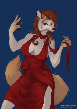 anthro brown_eyes brown_hair cellphone clothed clothed_female clothing dress electronics female flower hair phone plant red_clothing red_dress rose_(flower) simple_background solo standing transparent_background whiskers witchydawgart canid canine mammal alpha_channel hi_res trans_(lore) trans_woman_(lore)
