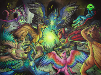 ambiguous_gender anthro bone feral group holidays light magic skull transformation natoli halloween mythology dragonteufel liovchick nixiris_(nixiris) saphira_pendragon dragon mythological_creature mythological_scalie scalie 4:3 hi_res tagme