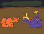 all_fours anthro big_butt blowing_bubbles bubble_butt butt clothed clothing duo fur male messy mud mud_bath orange_body orange_fur purple_body purple_scales scales shaking_hips simple_background speedo speedo_only swimwear tail topless byondrage activision crash_bandicoot_(series) mythology spyro_the_dragon crash_bandicoot spyro bandicoot dragon mammal marsupial mythological_creature mythological_scalie scalie animated hi_res short_playtime