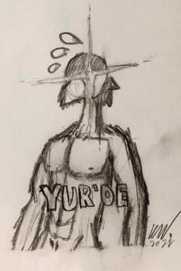 abs anthro beak glowing glowing_eyes hidden_face male muscular navel nipples nude shitpost solo text dragonlady_(artist) little_bird_(lem75) avian bird absurd_res hi_res meme sketch