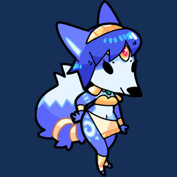 anthro black_eyes black_nose blue_body blue_fur blue_hair breasts chibi eyelashes female fur gem hair jewelry markings navel necklace simple_background smile solo standing transparent_background white_body white_fur lsdoiphin nintendo star_fox krystal_(star_fox) canid canine fox mammal 1:1 2017 alpha_channel
