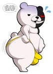 anthro big_bulge big_butt bulge butt clothed clothing clothing_pull detailed_bulge dialogue huge_butt huge_thighs male solo thick_thighs thong underwear underwear_only underwear_pull yellow_clothing yellow_underwear tepigfan101 danganronpa spike_chunsoft monokuma bear mammal absurd_res hi_res