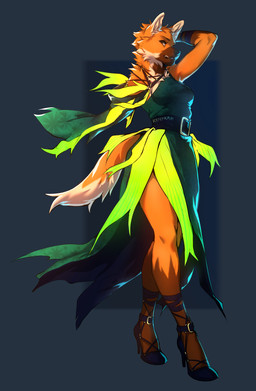 amputee anthro black_nose clothed clothing disability female fur missing_arm orange_body orange_fur solo reilukah cassandra_de_luca canid canine mammal maned_wolf 2020 digital_media_(artwork) hi_res
