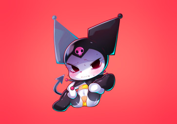 anthro band-aid band-aid_on_genitals band-aid_on_pussy bandage bandage_on_chest black_clothing black_legwear blush bone butt chibi clothing cute_fangs fangs female legwear looking_at_viewer navel presenting presenting_hindquarters red_background red_eyes simple_background skull solo spade_tail spread_legs spreading tail teeth young young_anthro doejigogi onegai_my_melody sanrio kuromi demon lagomorph leporid mammal rabbit hi_res unavailable_at_source