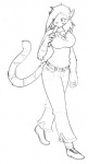 anthro big_breasts biped breasts cleavage clothed clothing female food fur hair markings popsicle solo standing tail illuminatii jessie_(illuminatii) felid mammal pantherine tiger 2010 digital_drawing_(artwork) digital_media_(artwork) monochrome