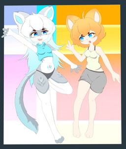 duo female female/female xiaolan190 felid humanoid mammal mouse murid murine pantherine rodent tiger absurd_res hi_res