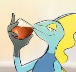 ambiguous_gender anthro beverage blue_body blue_skin container cup drinking half-closed_eyes looking_at_viewer narrowed_eyes nude simple_background smile solo tan_background tea yellow_eyes beepingbeepster but_that's_none_of_my_business lipton_(brand) muppets nintendo pokemon kermit_the_frog generation_8_pokemon inteleon pokemon_(species) reptile scalie 2019 crossover hi_res meme