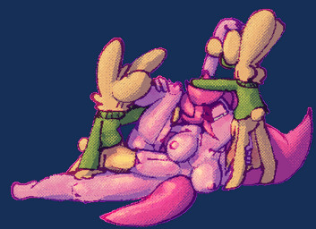 abdominal_bulge anthro balls big_balls big_penis bottomless bottomless_male breasts clone clothed clothing erection facial_tuft fellatio female female_penetrated foreskin fur genitals glans green_clothing green_sweater green_topwear group group_sex hair huge_balls huge_penis humanoid_genitalia humanoid_penis hyper hyper_genitalia hyper_penis larger_female leggings legwear male male/female male_penetrating male_penetrating_female mouthless neck_bulge nipples nude nude_female oral outline penetration penile penile_penetration penis penis_in_mouth penis_in_vagina pink_body pink_hair sex simple_background size_difference smaller_male spitroast spread_legs spreading standing sweater tail threesome topwear transparent_background trio tuft vaginal vaginal_penetration vulva yellow_balls yellow_body yellow_fur yellow_penis yellow_tail bitwily wily_(bitwily) humanoid lagomorph mammal 2023 aliasing alpha_channel digital_media_(artwork) dithering