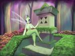2018 4:3 anthro blue_eyes blush breasts celebi day detailed_background digital_media_(artwork) elemental_creature female flora_fauna forest generation_2_pokemon genitals hi_res humanoid legendary_pokemon looking_at_viewer nintendo nipples not_furry nude outside pinup plant pokemon pokemon_(species) pose pussy solo tree wings znhc