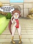 beak breasts brown_hair butt clothed clothing female hair humanoid_pointy_ears loli looking_at_viewer nipples nose_beak pointy_ears red_eyes solo standing text young japy7u7 nintendo the_legend_of_zelda the_legend_of_zelda:_the_wind_waker wind_waker medli animal_humanoid avian avian_humanoid bird bird_humanoid humanoid rito rito_humanoid 3:4 absurd_res hi_res