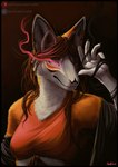 anthro biped breasts brown_hair clothed clothing eyes_closed female hair magic mask solo conditional_dnp ratte legacy_(ratte) kumo_(ratte) canid canine fox mammal wraith 2023 digital_media_(artwork) hi_res painting_(artwork) traditional_media_(artwork)