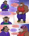 4:5 balls bear big_balls big_bulge big_penis bulge comic dialogue duo english_text flaccid genitals hi_res huge_balls huge_bulge huge_penis hyper hyper_balls hyper_genitalia hyper_penis interval male mammal muscular penis suid suina sus_(pig) text wild_boar