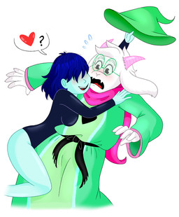 2_horns aged_up anthro blue_body blue_hair blue_skin blush bodily_fluids breasts clothing duo eyewear female flustered flustered_male fur glasses hair happy hat headgear headwear heart_symbol horn hug human_on_anthro interspecies krisxralsei larger_male leotard male male/female robe romantic romantic_couple scarf simple_background size_difference smaller_female smile sweat sweatdrop thick_thighs white_background white_body white_fur wizard_hat rainy_morning deltarune undertale_(series) kris_(deltarune) ralsei bovid caprine darkner goat human mammal 2020 absurd_res hi_res