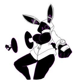 anthro biped bottomless breasts clothed clothed_anthro clothed_female clothing featureless_breasts female fingers hollow_eyes hoodie multicolored_body purple_body simple_background solo topwear white_background sabgong lagomorph leporid mammal rabbit hi_res