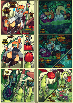 anthro bodily_fluids bulge carnivorous_plant clothed clothing dialogue duo female flower forced forest good_end good_ending hair happy internal jungle lore male monster_pred plant plant_pred plant_vore plot_twist poppy_(flower) saliva saved size_difference smile text topwear tree vore nagifur nagi_(nagifur) somni_(nagifur) elemental_creature plant_monster comic digital_media_(artwork) english_text hi_res sequence story story_in_description