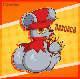 anthro big_butt butt cape claws clothing grey_body hat headgear headwear looking_at_viewer looking_back looking_back_at_viewer male outline red_cape red_clothing red_hat red_headwear scepter solo text top_hat white_outline tunemon kirby_(series) kirby_squeak_squad nintendo daroach mammal mouse murid murine rodent 2022 character_name digital_media_(artwork) hi_res