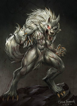 1_eye 4_toes 5_fingers albino anthro claws digitigrade featureless_crotch feet fingers fur glowing glowing_eyes looking_at_viewer male nude open_mouth rock scar sharp_teeth simple_background solo teeth toes tongue torn_ear white_body white_fur chaos-draco mythology omega_studios canid canine canis mammal mythological_canine mythological_creature werecanid werecanine werecreature werewolf wolf 2020 digital_media_(artwork) hi_res signature