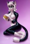 anthro blue_eyes clothing female latex latex_clothing latex_skinsuit rubber_clothing simple_background skinsuit solo tight_clothing yarn zipper jayron marvel black_cat_(marvel) domestic_cat felid feline felis mammal kuro_(disambiguation)