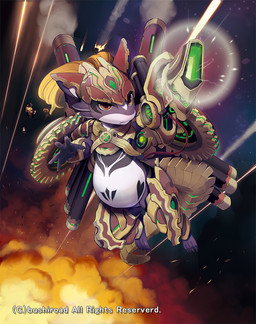 4_toes 5_fingers ambiguous_gender anthro biped brown_eyes feet fingers gear gun holding_object holding_weapon ranged_weapon solo spread_fingers toes weapon wire takeo_saitou bushiroad cardfight!!_vanguard mythology gunnergear_dracokid dragon mythological_creature mythological_scalie scalie 2014 official_art