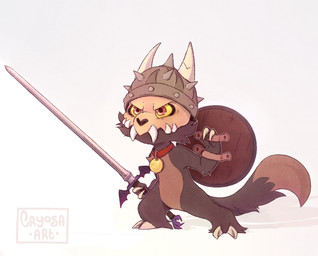 2_horns anthro bone bone_mask claws collar fangs fur grey_body grey_fur holding_object holding_weapon horn male mask melee_weapon purple_eyes round_shield semi-anthro shield skull skull_mask solo spikes sword teeth toe_claws weapon yellow_sclera cryosa-art disney the_owl_house king_clawthorne canid canine mammal titan_(the_owl_house)