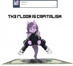 ask_blog banknote capitalism caption cheeki_breeki clothing crouching female humor looking_at_viewer message money purple_eyes russian slav slav_squat slavic_squat solo text tracksuit user_avatar user_message username wings replica_(artist) hasbro my_little_pony mythology tumblr fan_character equid equine mammal mythological_creature mythological_equine pegasus 2017 english_text