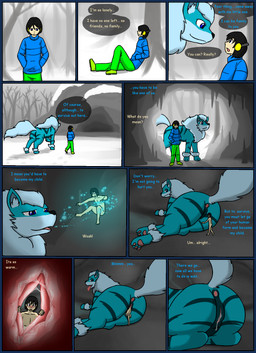 alternate_color anus bestiality bodily_fluids border breath_powers butt cave clothed clothing dialogue duo elemental_manipulation female feral fur genital_fluids genitals gentle_giant human_on_feral human_prey ice_breathing ice_manipulation internal interspecies magic male male/female micro nude open_mouth pokephilia raised_tail shrinking sitting size_difference size_transformation smaller_human snow standing tail text tongue tongue_out transformation transparent_border unbirthing vaginal vaginal_fluids vore vulva winter livinlovindude nintendo pokemon arcticanine fan_character little_ronak arcanine generation_1_pokemon human mammal pokemon_(species) 2016 alpha_channel comic english_text hi_res