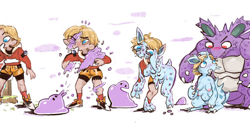 annoyed biped bipedal_feral blonde_hair blue_eyes breast_growth breasts duo female feral feral_with_hair five_frame_sequence forced forced_transformation gender_transformation genitals goo_transformation growth hair imminent_sex male male/female mtf_transformation multi_breast multi_breast_growth multi_frame_sequence penis pokemon_daycare slime transformation transformation_sequence bubbalossom nintendo pokemon ditto_(pokemon) generation_1_pokemon human mammal nidoking nidoran nidoran♀ pokemon_(species) absurd_res hi_res