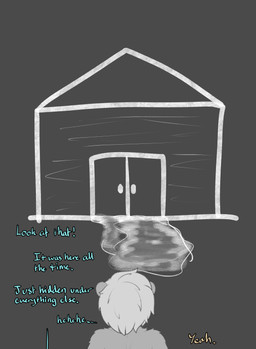 anthro bodily_fluids building cum cum_pool dialogue door duo exclamation_point fur genital_fluids hair house male offscreen_character plushie rear_view standing text dasherslash andy_(dasherslash) animate_inanimate living_plushie mammal mustelid otter 2026 comic digital_media_(artwork) english_text hi_res