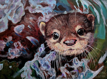 ambiguous_gender brown_body brown_eyes brown_fur feral fur multicolored_body multicolored_fur swimming tan_body tan_fur two_tone_body two_tone_fur water whiskers red-izak mammal mustelid otter 2026 acrylic_painting_(artwork) painting_(artwork) traditional_media_(artwork) traditional_painting_(artwork)
