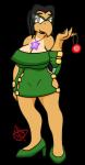 anthro big_breasts black_hair black_lipstick breasts clothed clothing dress eyewear female glasses hair jewelry lipstick long_hair looking_at_viewer makeup multicolored_body necklace non-mammal_breasts outline shell simple_background smile solo standing mr.ink_(artist) mario_bros nintendo katie_koopa_(character) koopa koopa_troopa reptile scalie 2018 absurd_res alpha_channel digital_media_(artwork) hi_res