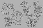 anthro armor bracelet clothed clothing colored_nails headgear helmet jewelry male melee_weapon nails nipples overweight overweight_male silly simple_background smile solo solo_focus speech_bubble sword text tongue tongue_out tusks weapon rbcola a_minecraft_movie microsoft minecraft mojang xbox_game_studios general_chungus steve_(a_minecraft_movie) domestic_pig human mammal piglin suid suine sus_(pig) black_and_grey digital_media_(artwork) english_text greyscale hi_res monochrome
