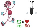 blush bunny_costume clothed clothing costume female hair interaction_drive like_goal not_furry pink_body pink_hair retweet_goal smile mob_entertainment poppy_playtime mommy_long_legs humanoid living_toy 4:3