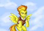 comic equid equine feathered_wings feathers female feral friendship_is_magic hair hasbro mammal my_little_pony mythological_creature mythological_equine mythology pegasus pluckyninja solo spitfire_(mlp) wings wonderbolts_(mlp) yellow_body yellow_feathers
