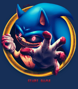 anthro blood blood_on_hand blue_body blue_fur bodily_fluids clothing creepy demonic evil_grin fur gloves glowing glowing_eyes handwear horror_(theme) looking_at_viewer male nightmare_fuel reaching_towards_viewer red_eyes ring simple_background smile solo teeth text transparent_background white_clothing white_gloves white_handwear godzillajapan creepypasta sega sonic.exe_(creepypasta) sonic_the_hedgehog_(series) sonic.exe eulipotyphlan hedgehog mammal alpha_channel digital_media_(artwork) english_text