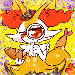 :3 ambiguous_anthro ambiguous_gender anthro baguette biped blush bread detective_hat food front_view holding_bread holding_food holding_object magnifying_glass object_in_tail shrimp_(food) snout solo standing tail annyui0611 nintendo pokemon braixen canid generation_6_pokemon mammal pokemon_(species) 1:1 2022 digital_drawing_(artwork) digital_media_(artwork) half-length_portrait japanese_description portrait translated_description