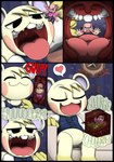 anthro anthro_pred black_border border burping cutaway duo female female_prey heart_symbol human_prey internal_organs male male/female male_pred mouth_shot open_mouth oral_vore satisfied shrunk size_difference smug swallowing unwilling_prey uvula vore sharkdiariesda animal_crossing nintendo marshal_(animal_crossing) villager_(animal_crossing) human mammal rodent sciurid tree_squirrel absurd_res hi_res