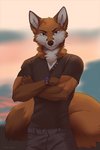 5_fingers anthro black_nose brown_body brown_fur cloud day detailed_background fingers fur male outside sky slim slim_male solo tail white_body white_fur koul scott_(scottthefox94) canid canine fox mammal 2020 2:3 digital_media_(artwork)